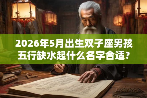 2026年5月出生双子座男孩五行缺水起什么名字合适？