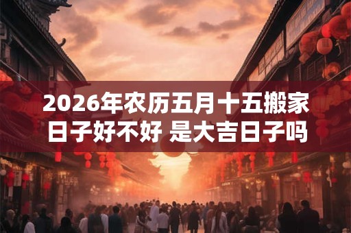 2026年农历五月十五搬家日子好不好 是大吉日子吗