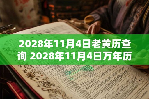 2028年11月4日老黄历查询 2028年11月4日万年历黄道吉日 2028年11月4日老黄历查询 2028年11月4日万年历黄道吉日