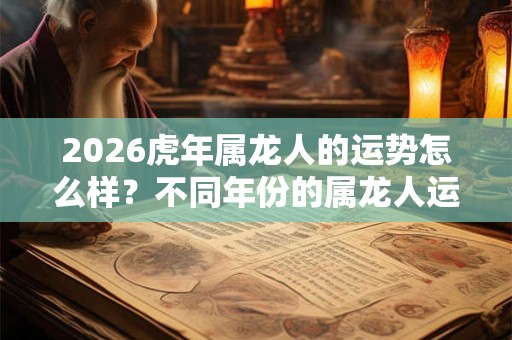 2026虎年属龙人的运势怎么样？不同年份的属龙人运程