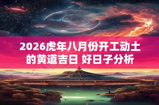 2026虎年八月份开工动土的黄道吉日 好日子分析 2026虎年八月份开工动土的黄道吉日 好日子分析