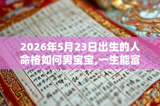 2026年5月23日出生的人命格如何男宝宝,一生能富贵吗 2026年5月23日出生的人命格如何男宝宝,一生能富贵吗