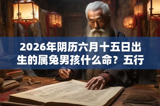 2026年阴历六月十五日出生的属兔男孩什么命？五行八字命理详解