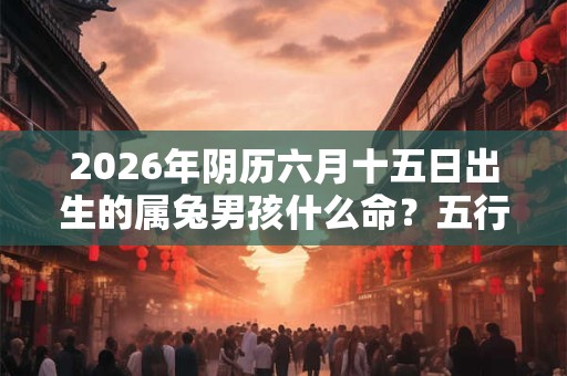 2026年阴历六月十五日出生的属兔男孩什么命？五行八字命理详解