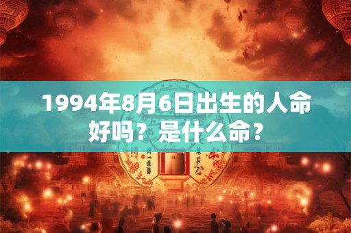 1994年8月6日出生的人命好吗？是什么命？
