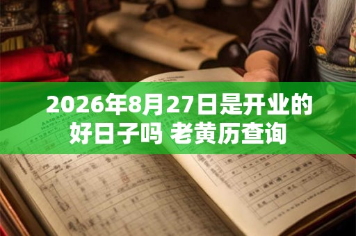 2026年8月27日是开业的好日子吗 老黄历查询