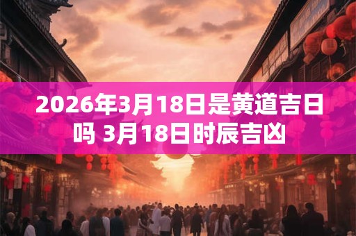 2026年3月18日是黄道吉日吗 3月18日时辰吉凶