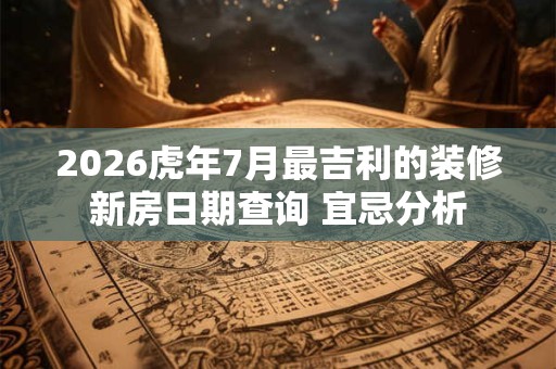 2026虎年7月最吉利的装修新房日期查询 宜忌分析