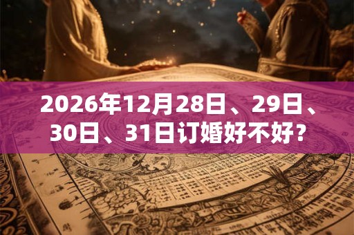 2026年12月28日、29日、30日、31日订婚好不好？