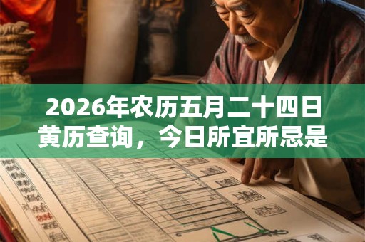 2026年农历五月二十四日黄历查询,今日所宜所忌是什么 2026年农历五月二十四日黄历查询,今日所宜所忌是什么