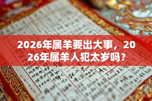 2026年属羊要出大事,2026年属羊人犯太岁吗? 2026年属羊要出大事,2026年属羊人犯太岁吗?