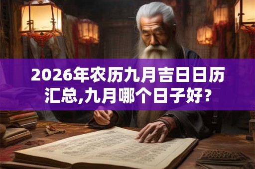2026年农历九月吉日日历汇总,九月哪个日子好？