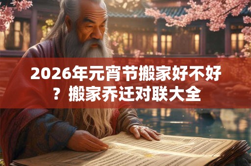 2026年元宵节搬家好不好？搬家乔迁对联大全