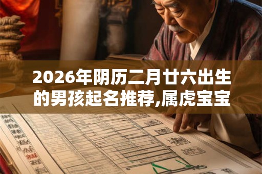 2026年阴历二月廿六出生的男孩起名推荐,属虎宝宝名字