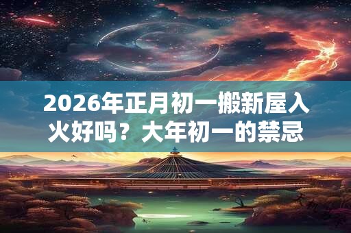 2026年正月初一搬新屋入火好吗？大年初一的禁忌