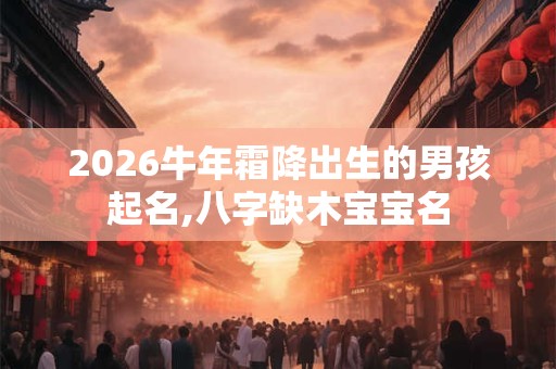 2026牛年霜降出生的男孩起名,八字缺木宝宝名