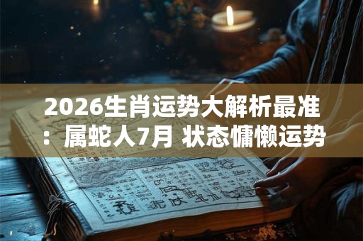 2026生肖运势大解析最准：属蛇人7月 状态慵懒运势波动