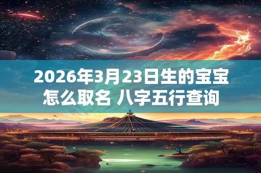 2026年3月23日生的宝宝怎么取名 八字五行查询