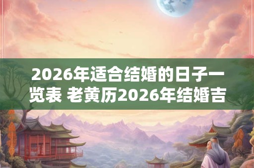 2026年适合结婚的日子一览表 老黄历2026年结婚吉日查询