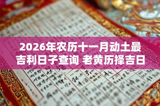 2026年农历十一月动土最吉利日子查询 老黄历择吉日 2026年农历十一月动土最吉利日子查询 老黄历择吉日