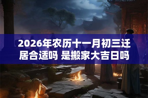 2026年农历十一月初三迁居合适吗 是搬家大吉日吗