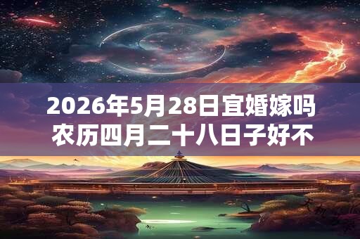 2026年5月28日宜婚嫁吗 农历四月二十八日子好不好