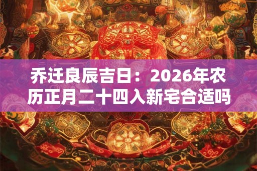 乔迁良辰吉日：2026年农历正月二十四入新宅合适吗