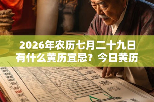 2026年农历七月二十九日有什么黄历宜忌?今日黄历查询 2026年农历七月二十九日有什么黄历宜忌?今日黄历查询