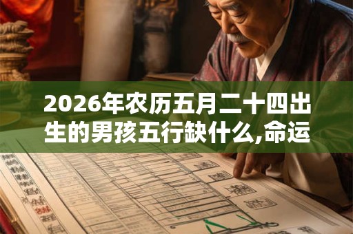 2026年农历五月二十四出生的男孩五行缺什么,命运分析