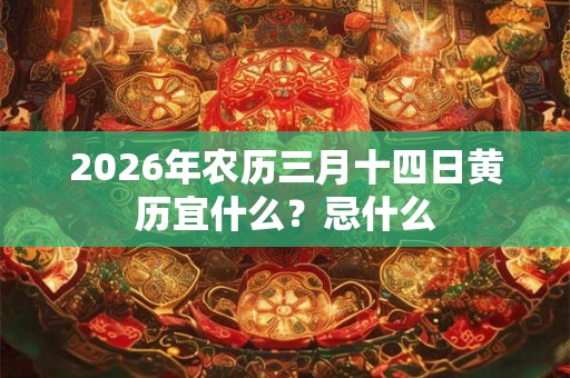 2026年农历三月十四日黄历宜什么？忌什么