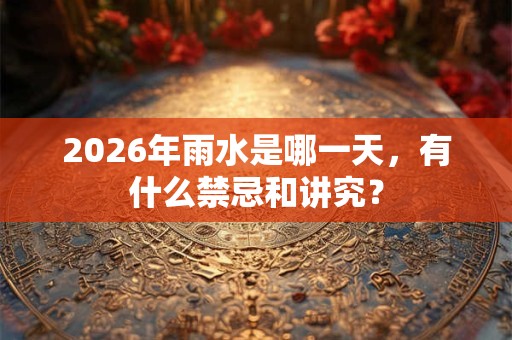 2026年雨水是哪一天，有什么禁忌和讲究？