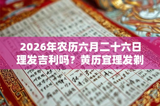 2026年农历六月二十六日理发吉利吗？黄历宜理发剃头不
