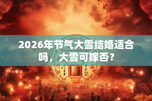 2026年节气大雪结婚适合吗,大雪可嫁否? 2026年节气大雪结婚适合吗,大雪可嫁否?