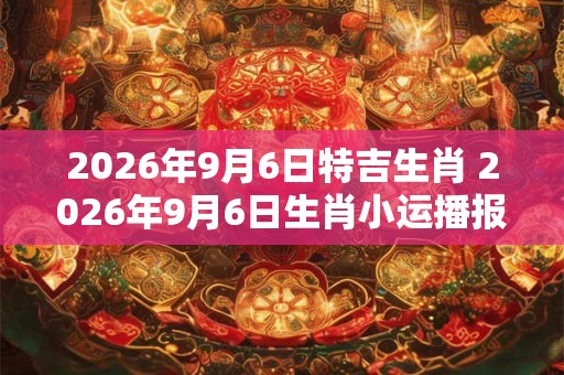 2026年9月6日特吉生肖 2026年9月6日生肖小运播报 2026年9月6日特吉生肖 2026年9月6日生肖小运播报