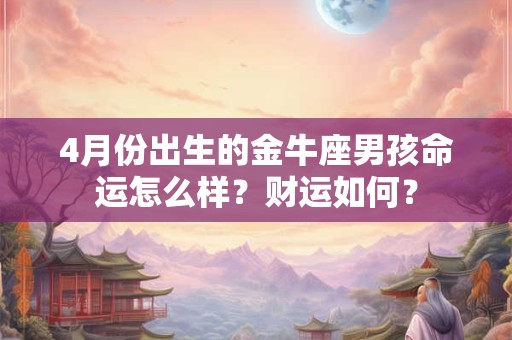 4月份出生的金牛座男孩命运怎么样?财运如何? 4月份出生的金牛座男孩命运怎么样?财运如何?