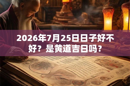 2026年7月25日日子好不好？是黄道吉日吗？