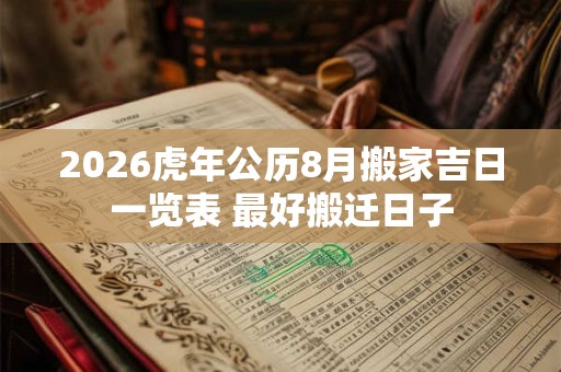 2026虎年公历8月搬家吉日一览表 最好搬迁日子