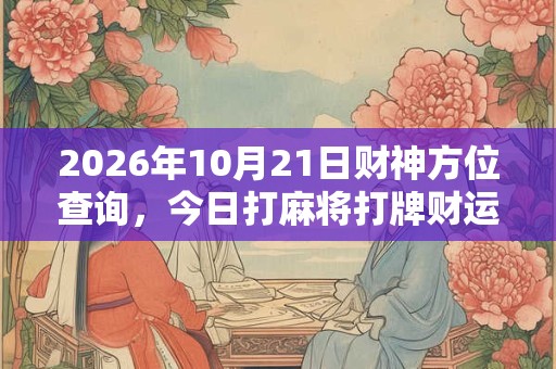 2026年10月21日财神方位查询,今日打麻将打牌财运方位 2026年10月21日财神方位查询,今日打麻将打牌财运方位