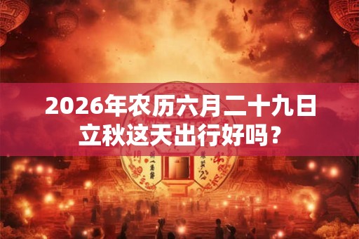 2026年农历六月二十九日立秋这天出行好吗？