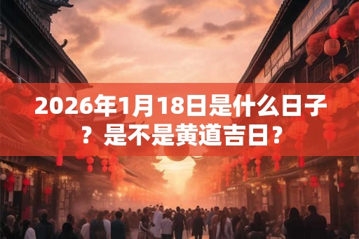 2026年1月18日是什么日子?是不是黄道吉日? 2026年1月18日是什么日子?是不是黄道吉日?