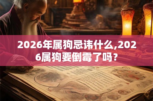 2026年属狗忌讳什么,2026属狗要倒霉了吗? 2026年属狗忌讳什么,2026属狗要倒霉了吗?