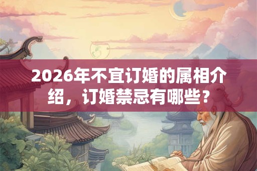 2026年不宜订婚的属相介绍,订婚禁忌有哪些? 2026年不宜订婚的属相介绍,订婚禁忌有哪些?