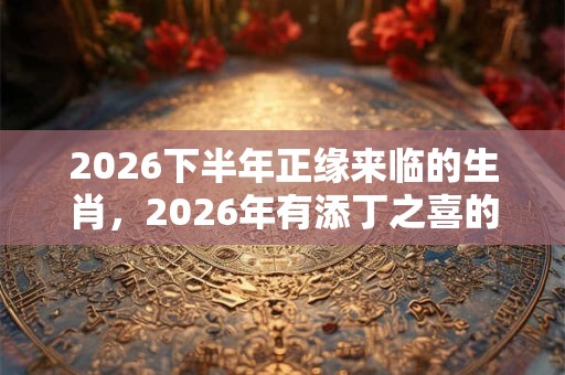 2026下半年正缘来临的生肖，2026年有添丁之喜的生肖