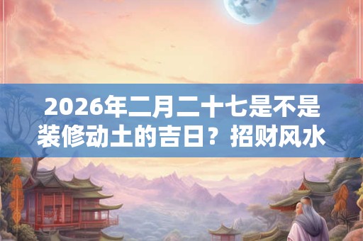 2026年二月二十七是不是装修动土的吉日？招财风水