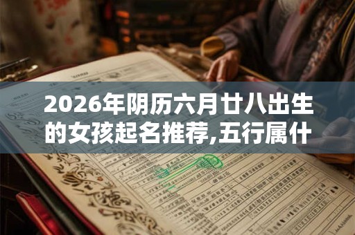 2026年阴历六月廿八出生的女孩起名推荐,五行属什么