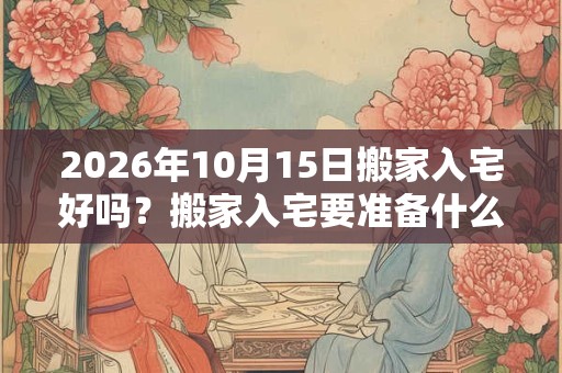 2026年10月15日搬家入宅好吗?搬家入宅要准备什么? 2026年10月15日搬家入宅好吗?搬家入宅要准备什么?