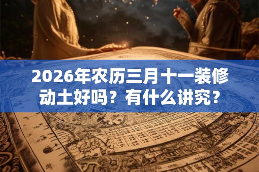 2026年农历三月十一装修动土好吗?有什么讲究? 2026年农历三月十一装修动土好吗?有什么讲究?
