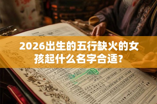 2026出生的五行缺火的女孩起什么名字合适？