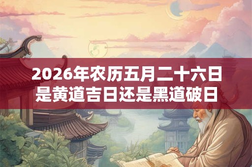 2026年农历五月二十六日是黄道吉日还是黑道破日 2026年农历五月二十六日是黄道吉日还是黑道破日