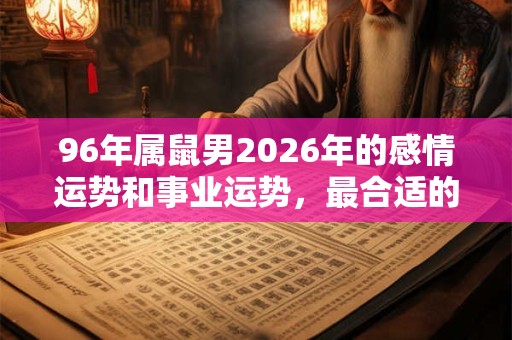 96年属鼠男2026年的感情运势和事业运势,最合适的结婚年龄 96年属鼠男2026年的感情运势和事业运势,最合适的结婚年龄